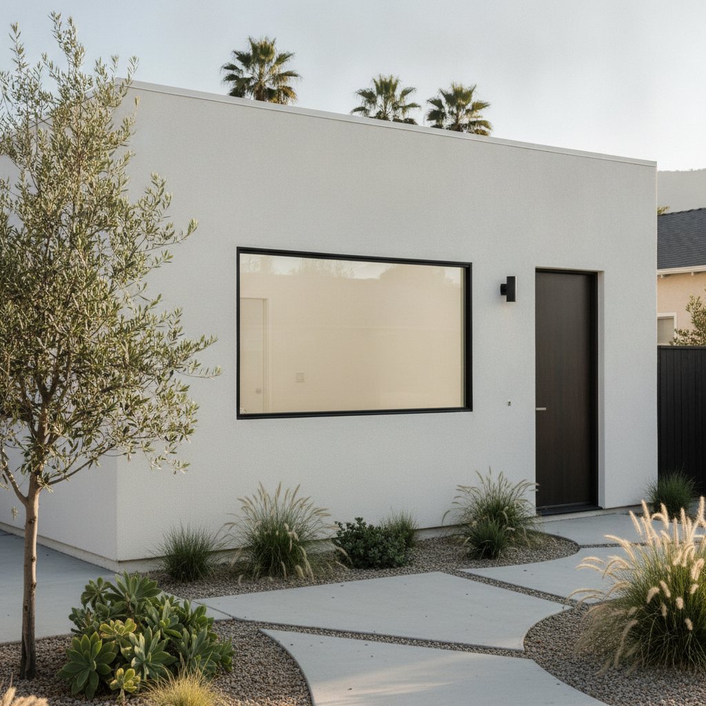 A converted garage turned into a modern accessory dwelling unit