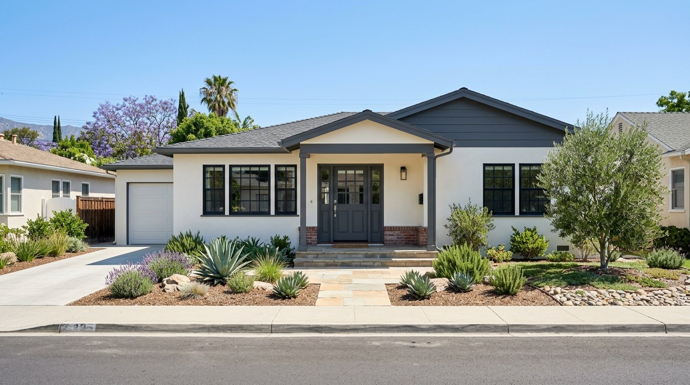 A freshly painted exterior of a home built by First Look Builders