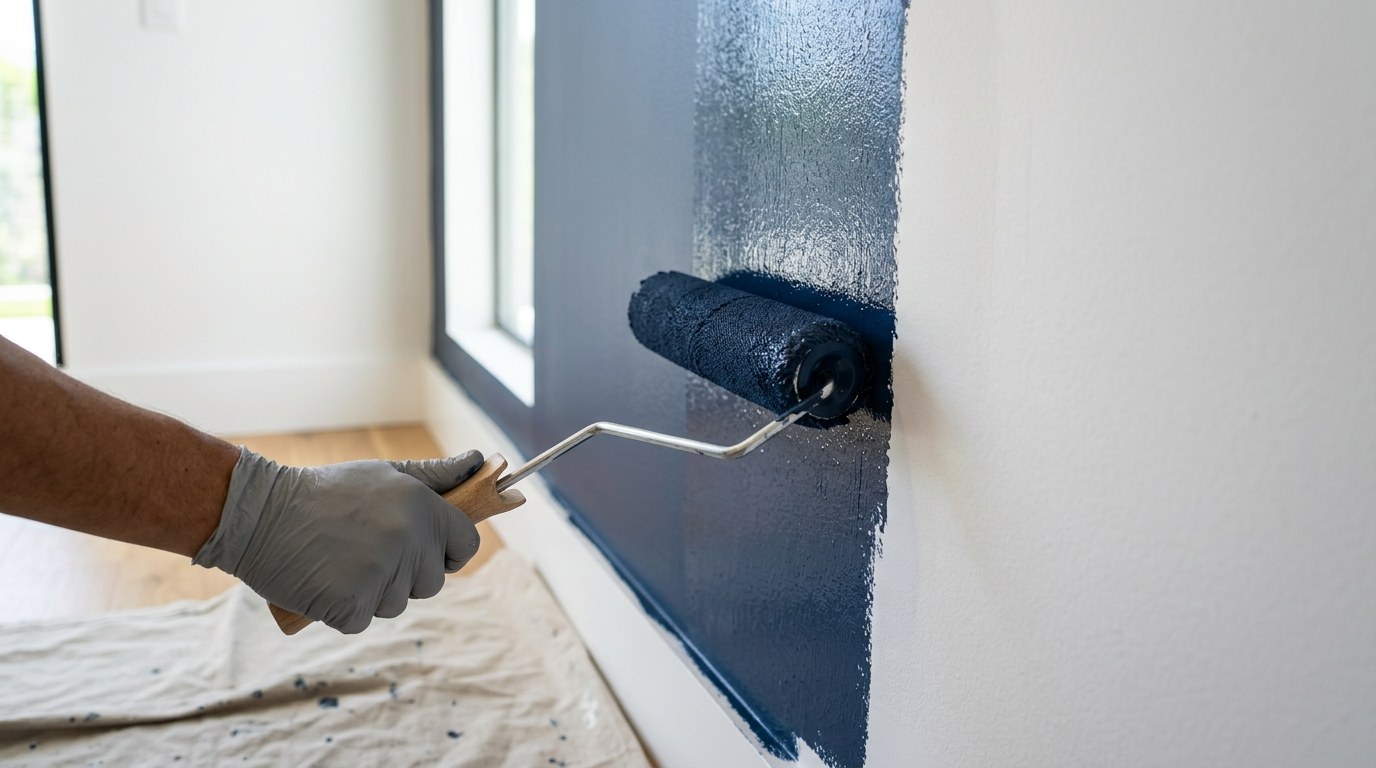 A freshly painted exterior with clean trim lines on a Los Angeles home