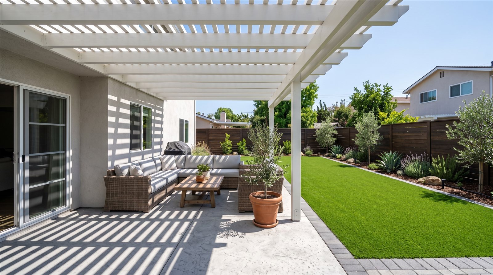 A renovated patio and hardscape by First Look Builders